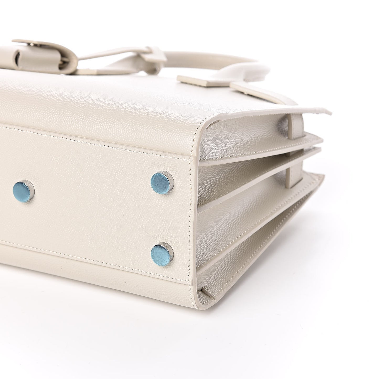 Grained Calfskin Nano Sac de Jour Dove White