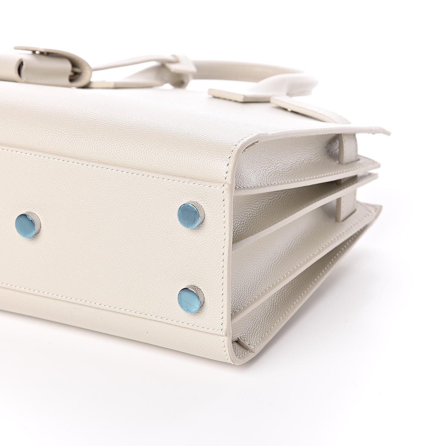 Saint Laurent Grained Calfskin Nano Sac de Jour Dove White 9 of 10