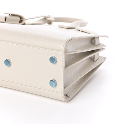 Saint Laurent Grained Calfskin Nano Sac de Jour Dove White 9 of 10