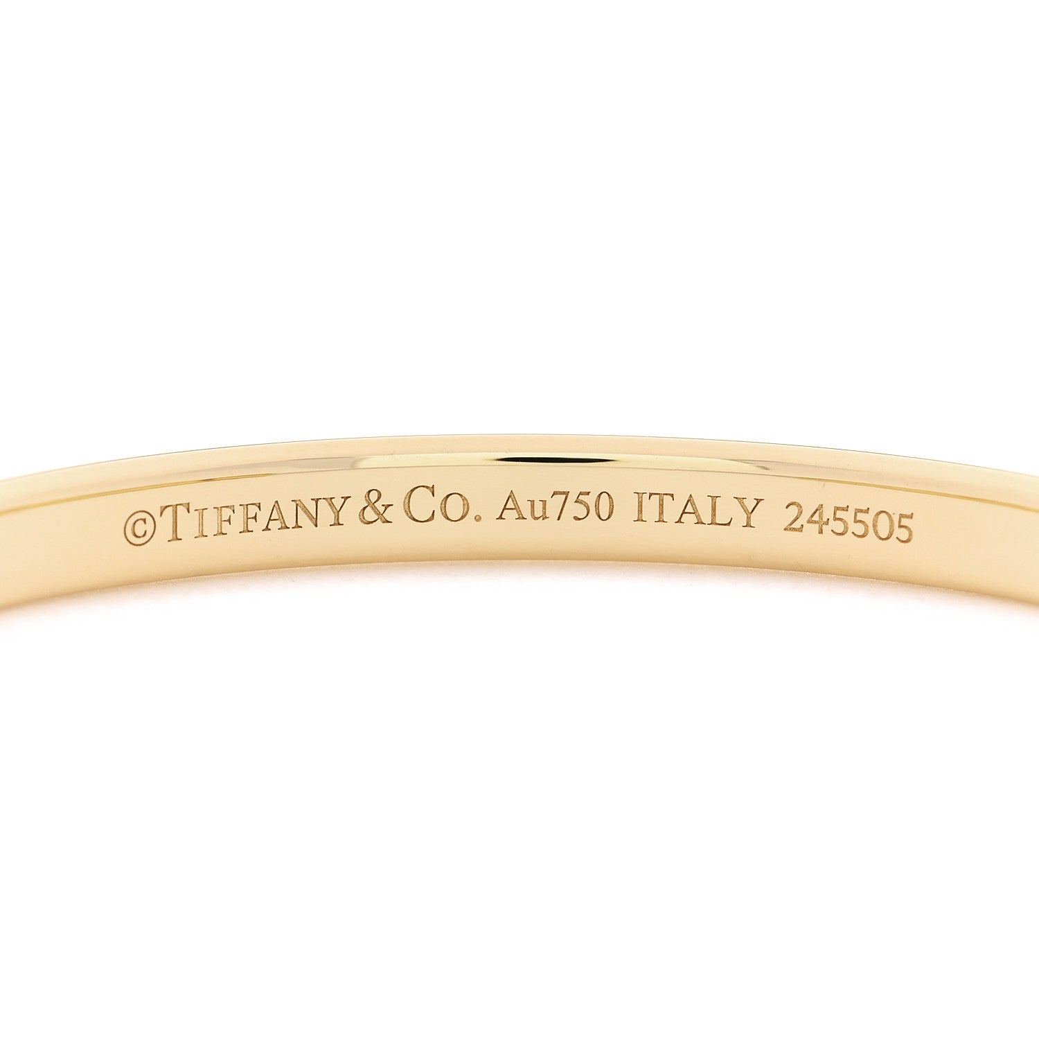 Tiffany 18K Yellow White Gold Tiffany Narrow Lock Bangle Bracelet 5 of 5