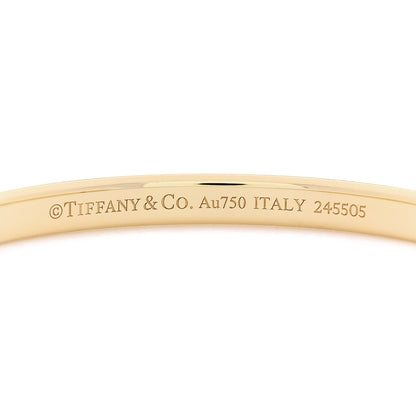 Tiffany 18K Yellow White Gold Tiffany Narrow Lock Bangle Bracelet 5 of 5