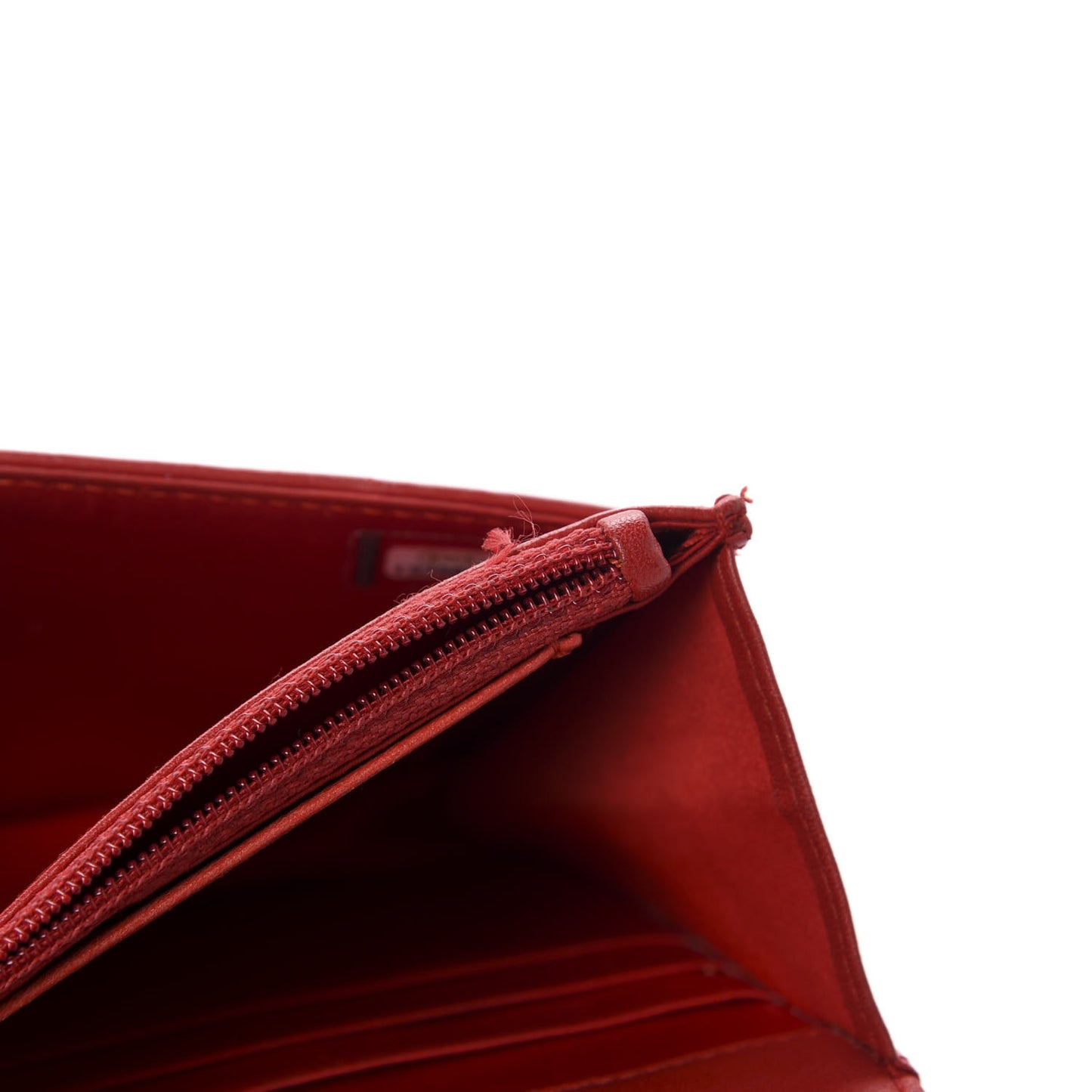 Lambskin Camellia Embossed Wallet On Chain WOC Red