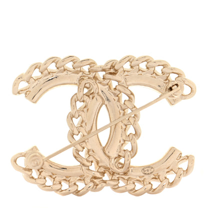 Chanel Crystal Chain CC Brooch Gold 3 of 6
