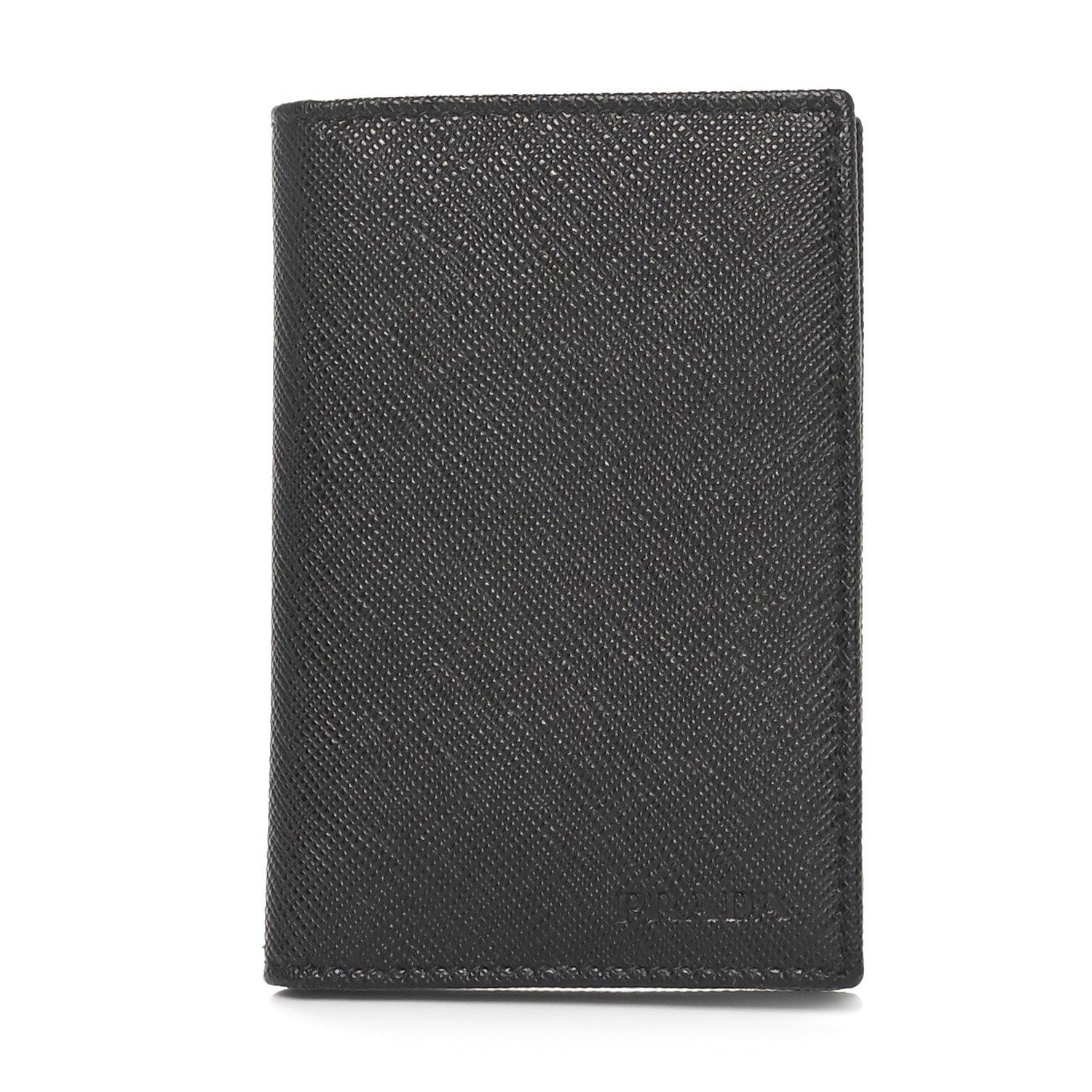 Prada Saffiano Flap Card Holder Black 1 of 7