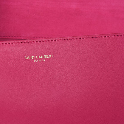 Saint Laurent Calfskin Classic Y Ligne Clutch Fuchsia 6 of 11