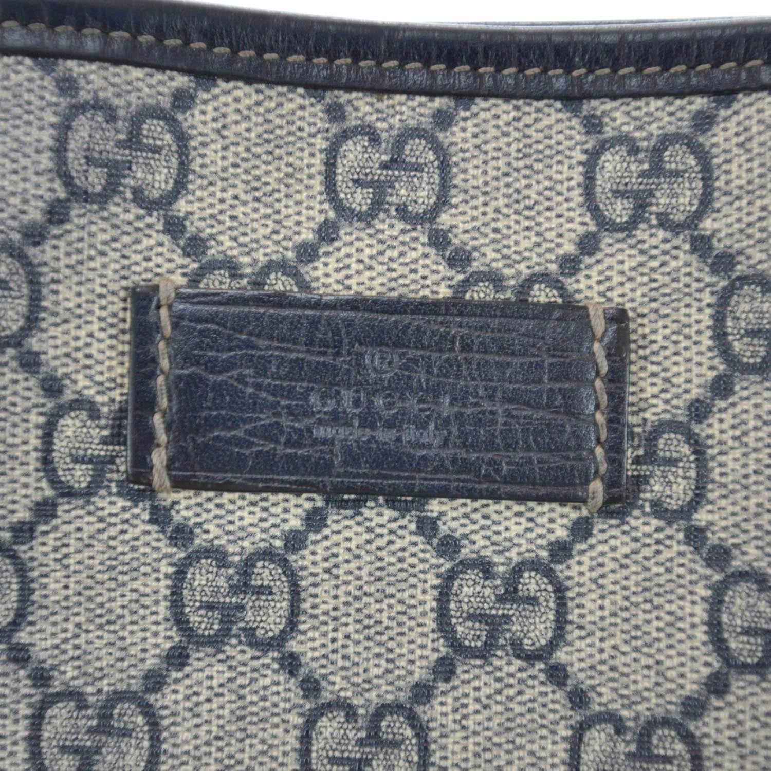 Gucci Coated Canvas Monogram Tote Navy 9 of 12
