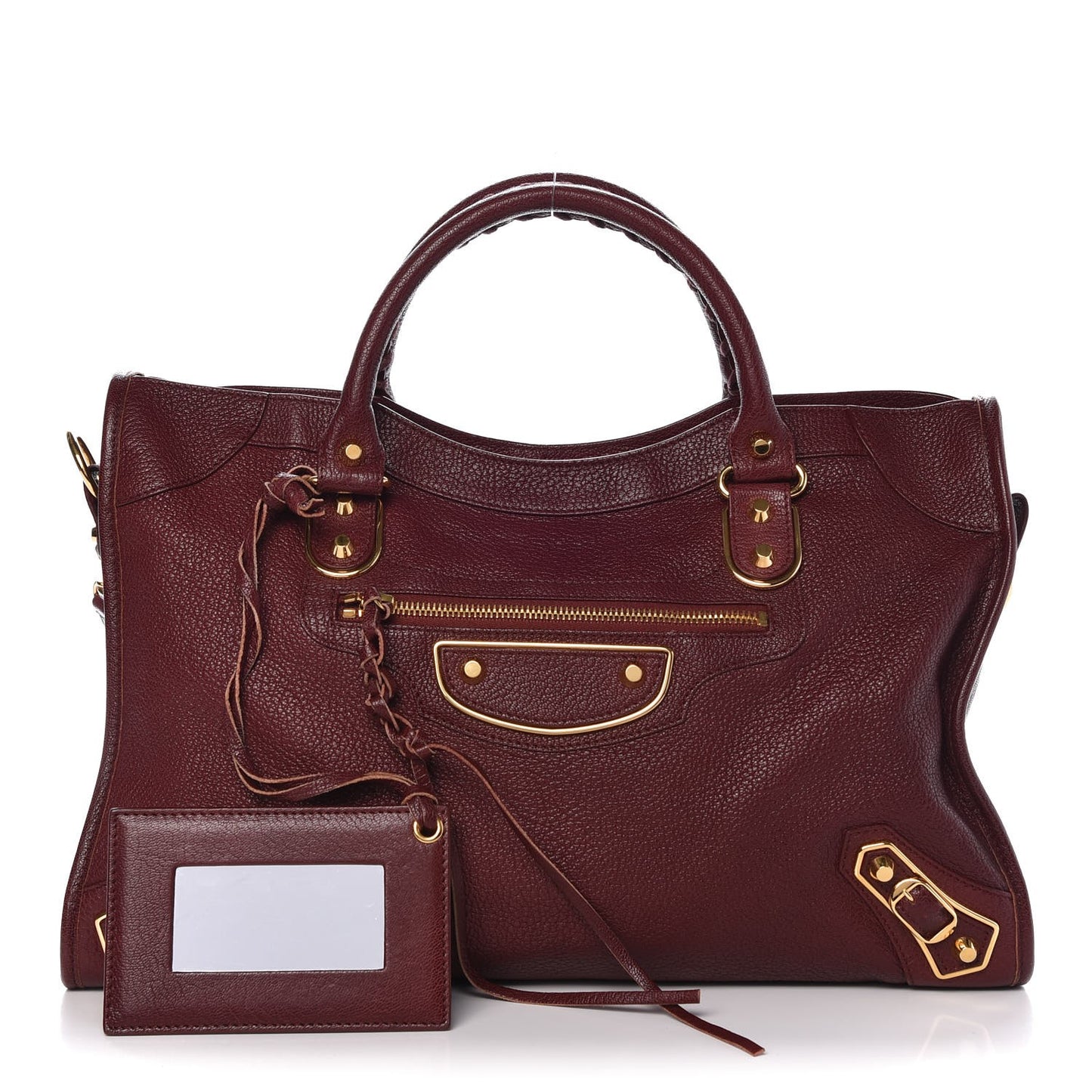 Chevre Gold Metallic Edge Hardware City Bordeaux