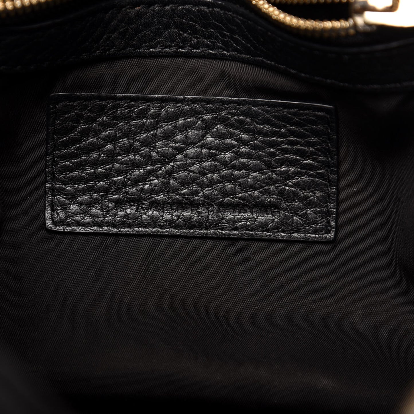 Pebbled Lambskin Rockie Black Pale Gold Hardware