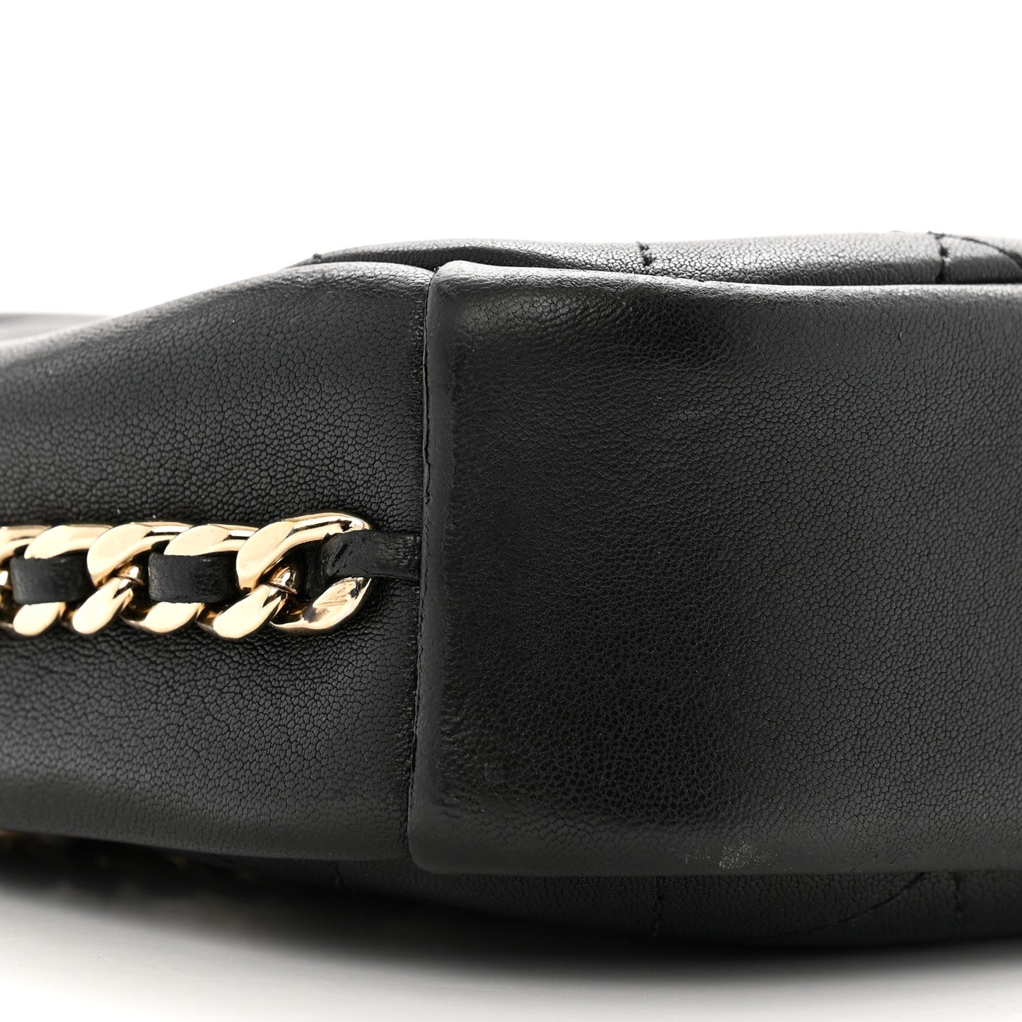 Goatskin Quilted Small Casual Trip Camera Case Black