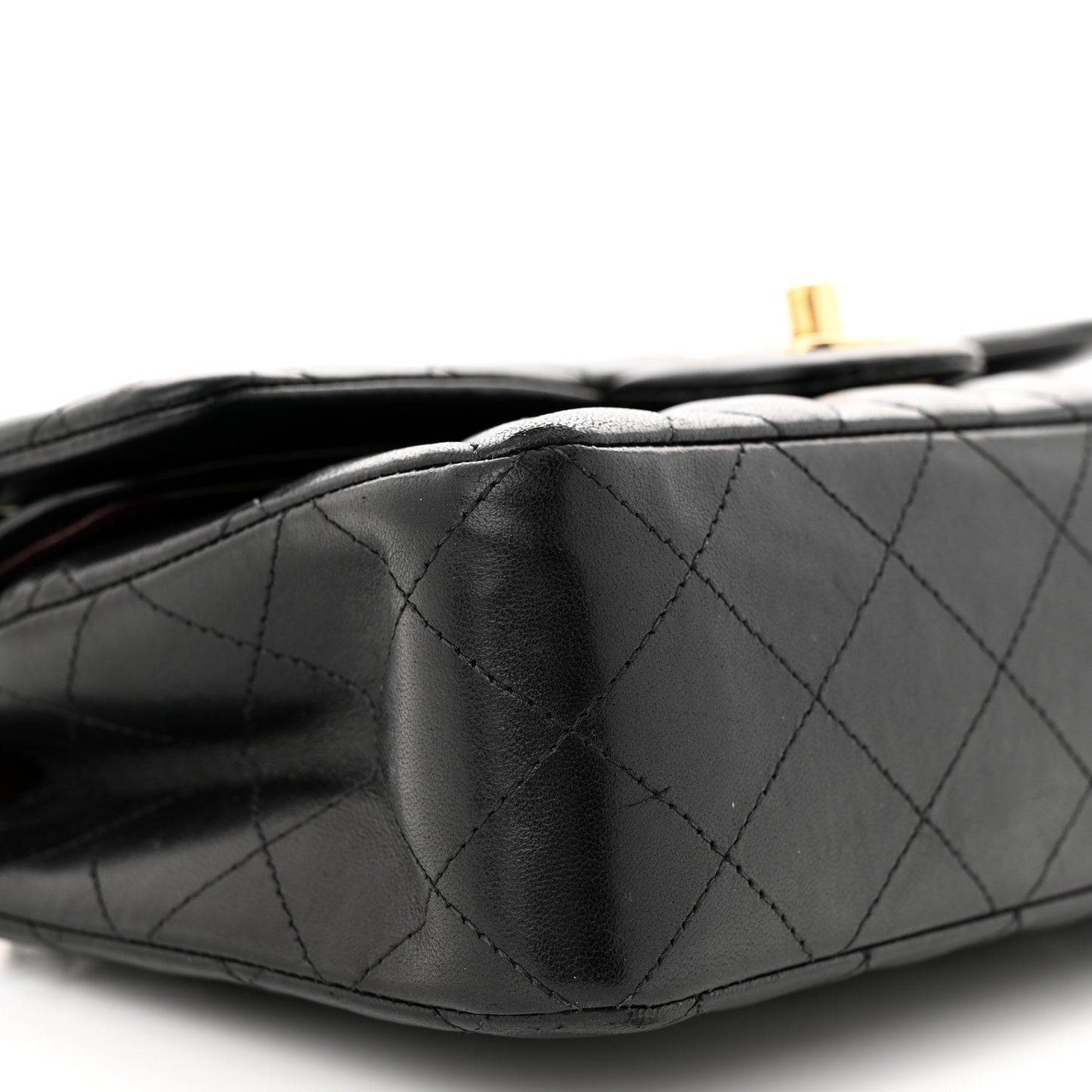 Lambskin Quilted Small Double Flap Black