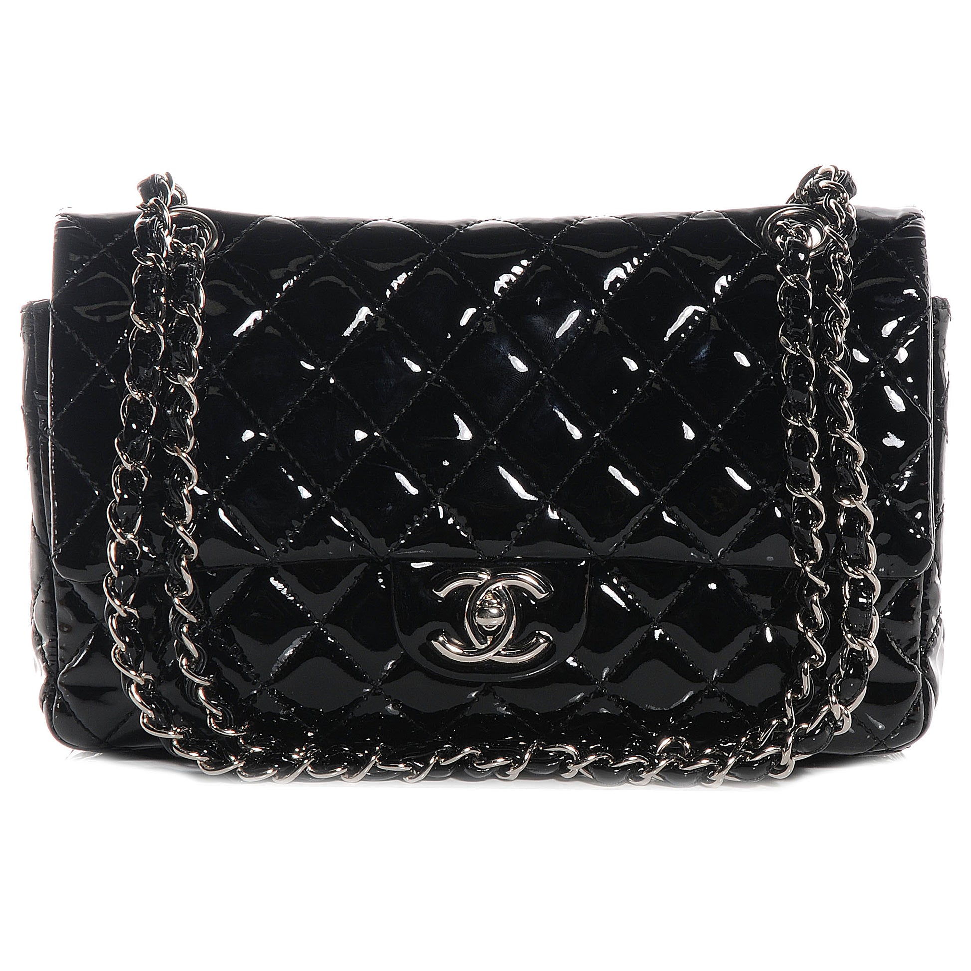 Chanel Patent Medium Double Flap Black 1 of 7