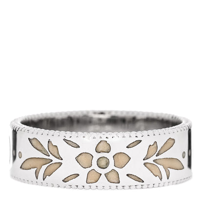 Gucci 18K White Gold Enamel 6mm Icon Blooms Ring 53 6.5 2 of 6