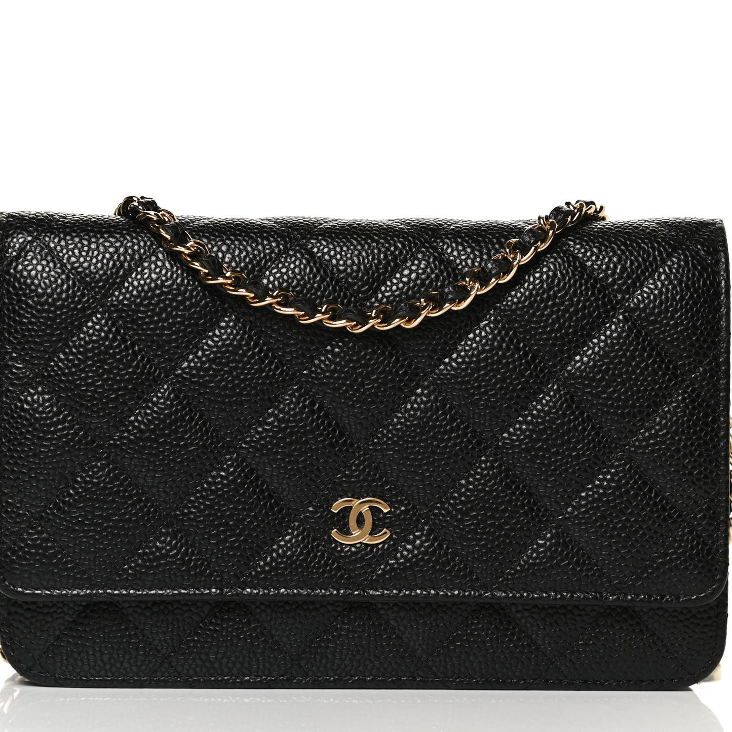 Caviar Quilted Wallet On Chain WOC Black