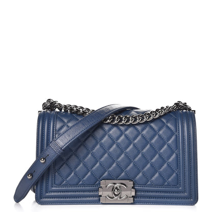 Chanel Caviar Quilted Medium Boy Flap Dark Blue 1 of 11