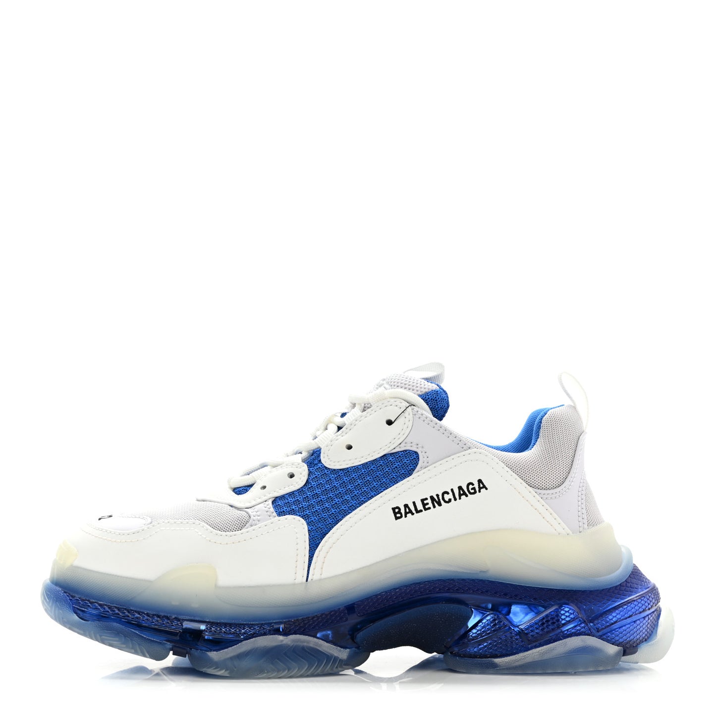 Fabric Mesh Clear Sole Mens Triple S Sneakers 42 White Blue Grey