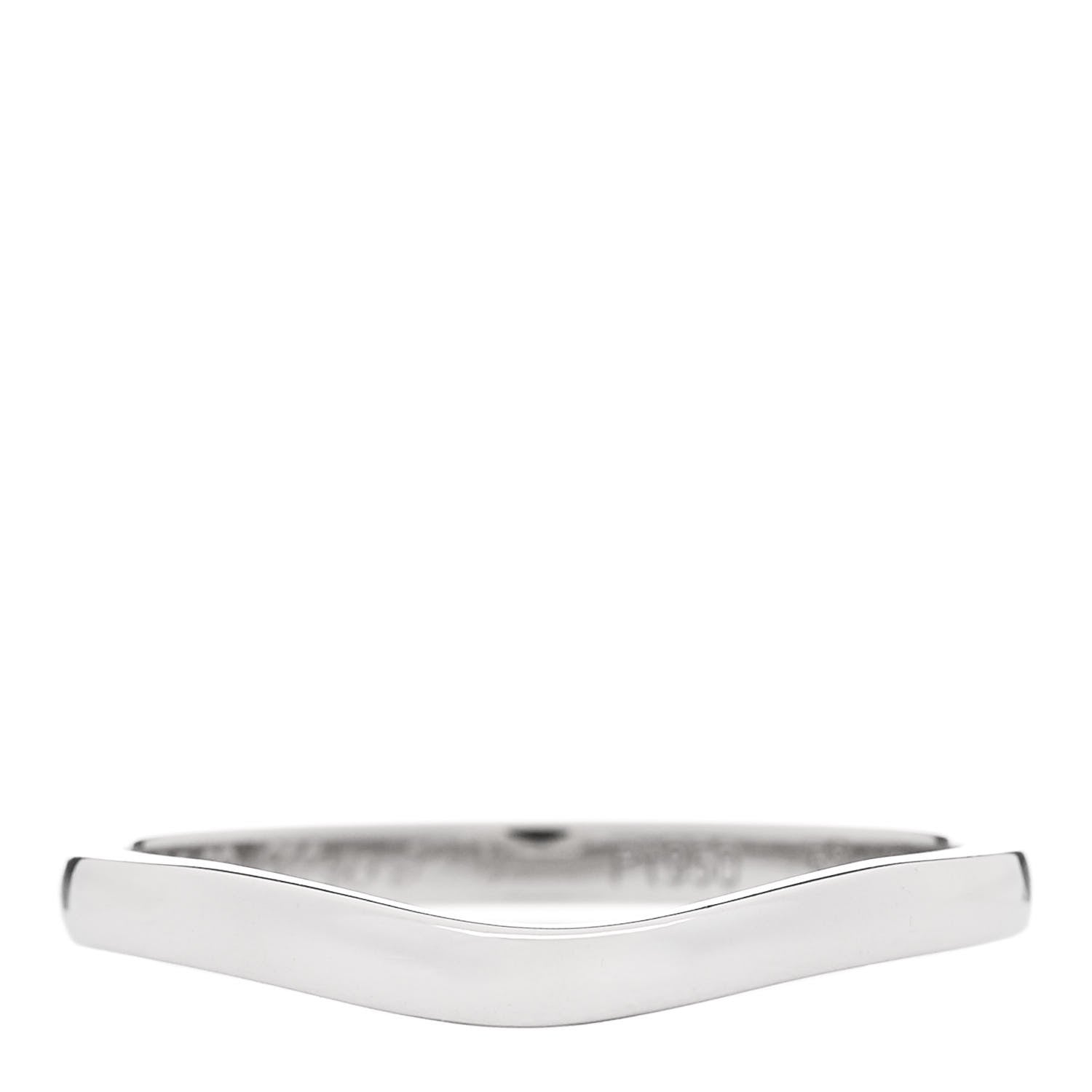 Cartier Platinum 2mm Ballerine Curved Wedding Band Ring 58 8.5 1 of 5