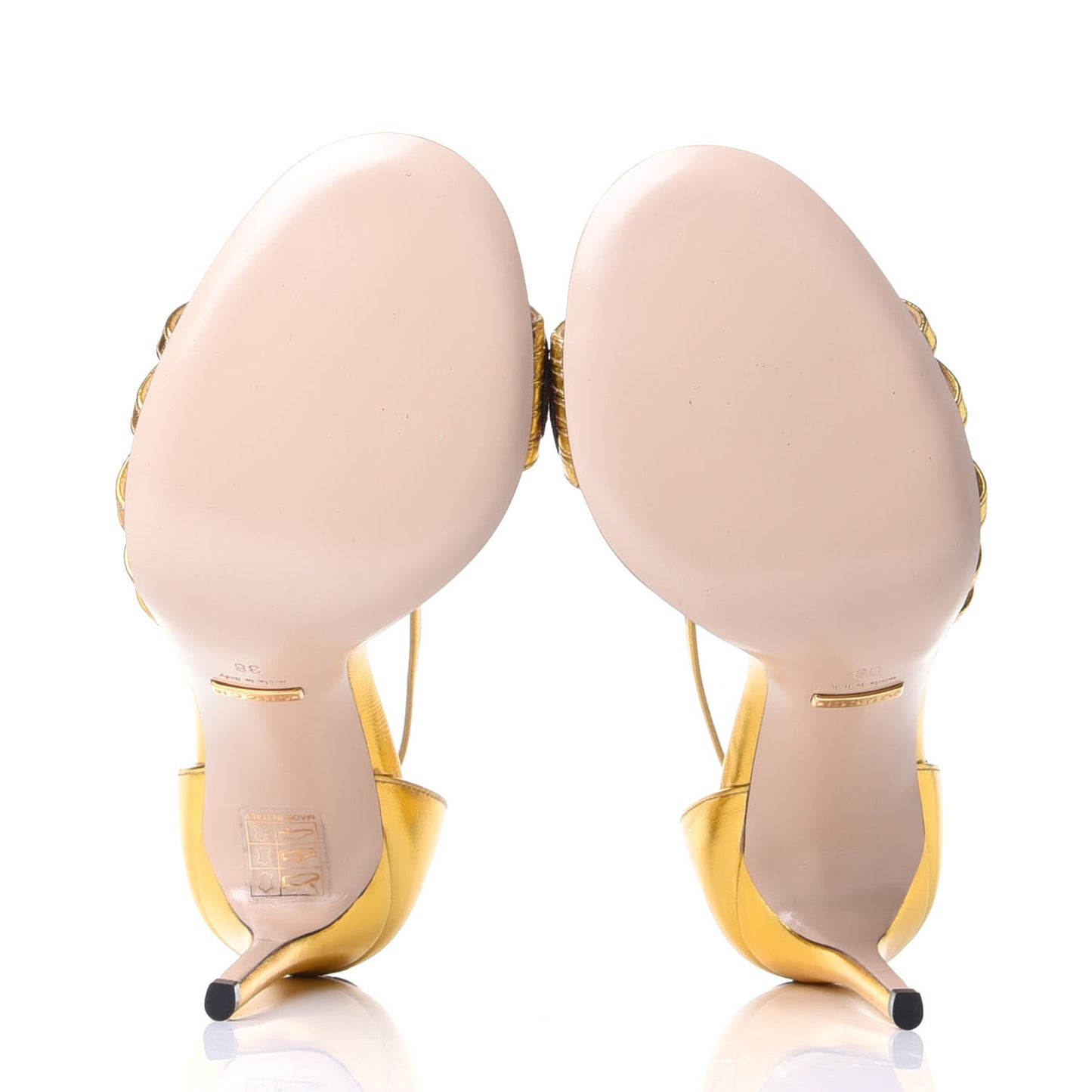 Metallic Nappa Ophelia High Heel Sandals 38 Gold
