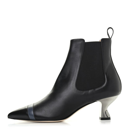 Fendi Vitello Colibri 55mm Ankle Booties 38 Black Antracite 1 of 5