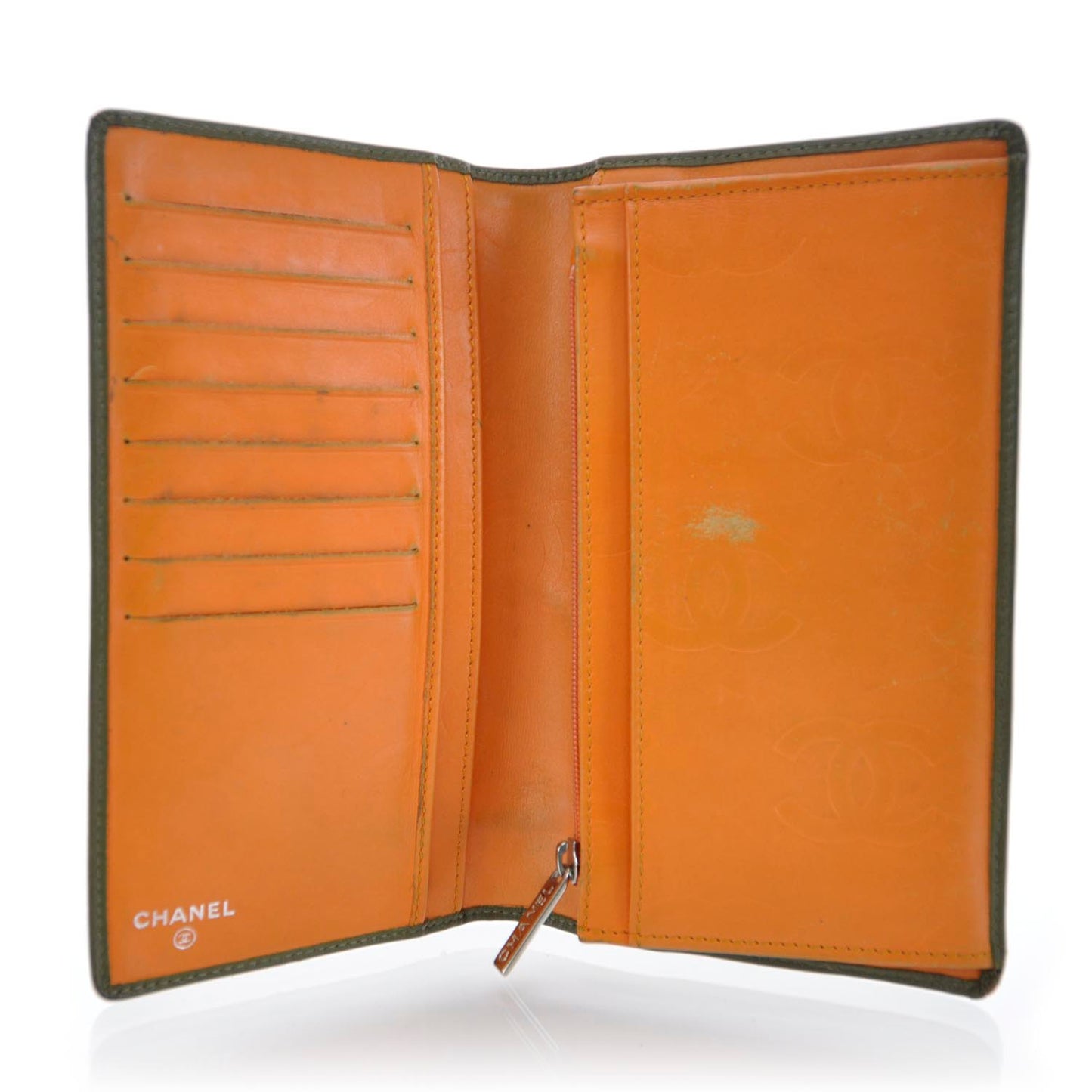 Calfskin Python Quilted Cambon Yen Wallet Khaki