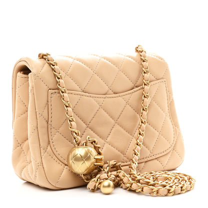 Chanel Lambskin Quilted Mini Pearl Crush Flap Beige 3 of 10