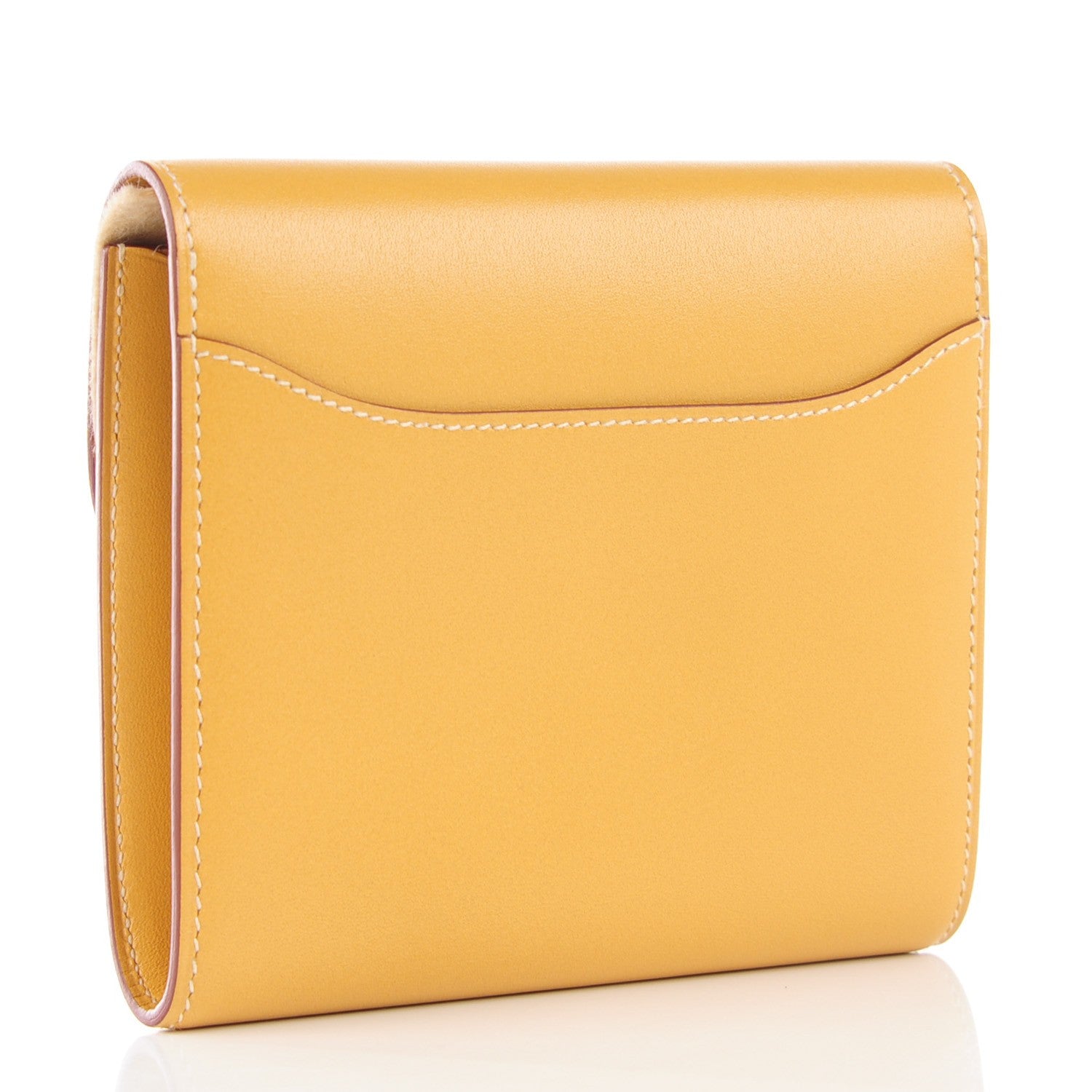 Hermes Tadelakt Lizard Constance Short Wallet Paille Ficelle 3 of 11