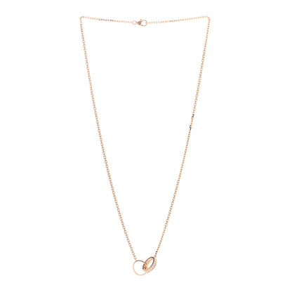 Cartier 18K Pink Gold Diamond Interlocking LOVE Necklace 3 of 4