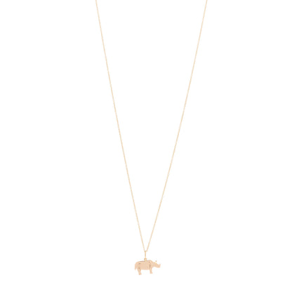 Tiffany 18K Rose Gold Save The Wild Rhino Pendant Necklace 1 of 5