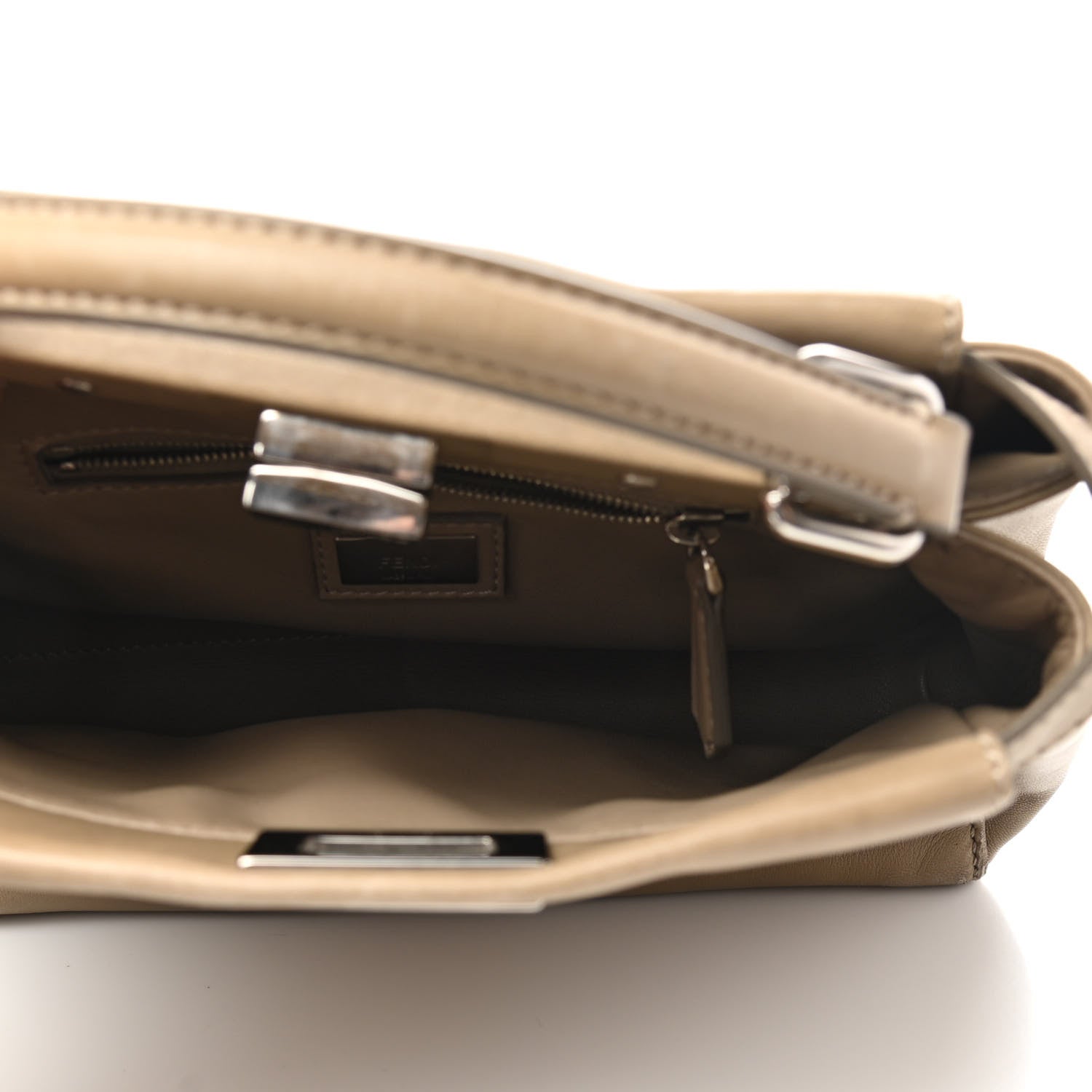 Fendi Nappa Mini Peekaboo Iconic Satchel Tortora 7 of 10