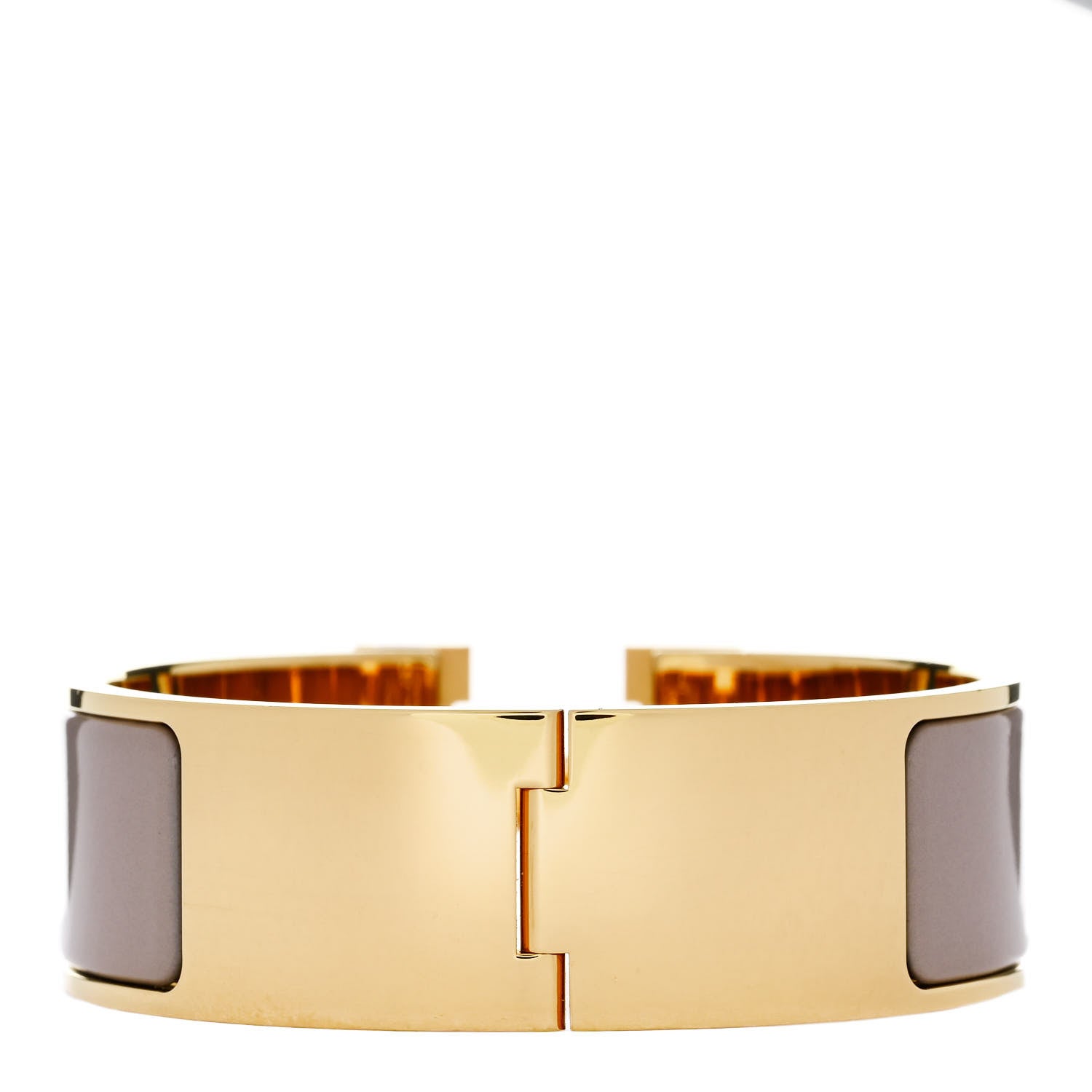 Hermes Enamel Wide Clic Clac H Bracelet PM Marron Glace 3 of 4