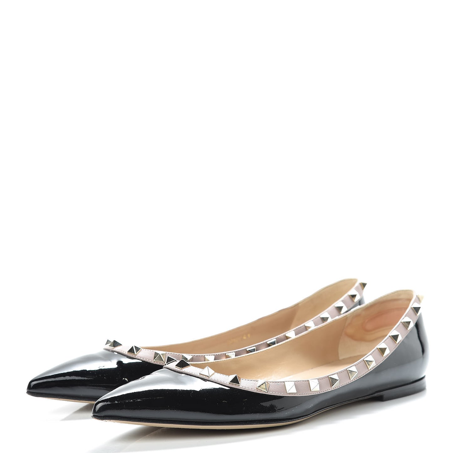 Patent Rockstud Ballerina Flats 41 Black Poudre