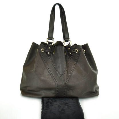 Saint Laurent Leather Reversible Double Sac Y Tote Gold Brown 11 of 17