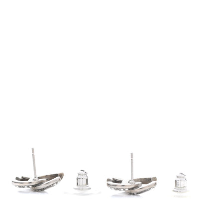 Chanel Crystal CC Earrings Silver 3 of 5