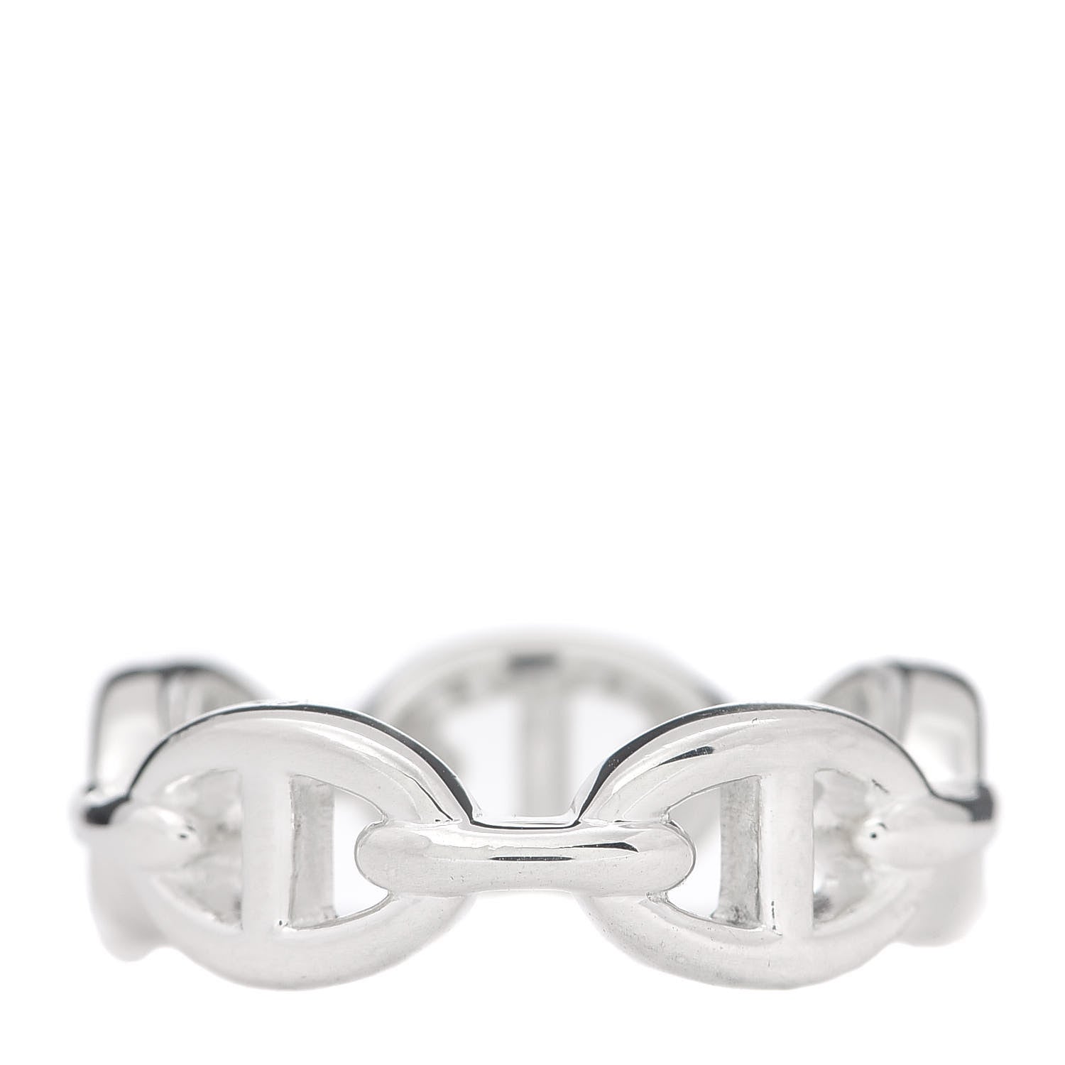 Hermes Sterling Silver PM Chaine d'Ancre Enchainee Band Ring 56 7.5 3 of 7