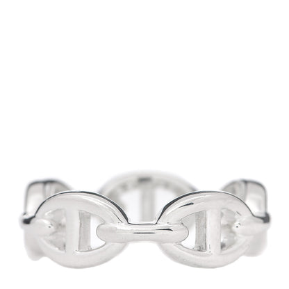 Hermes Sterling Silver PM Chaine d'Ancre Enchainee Band Ring 56 7.5 3 of 7