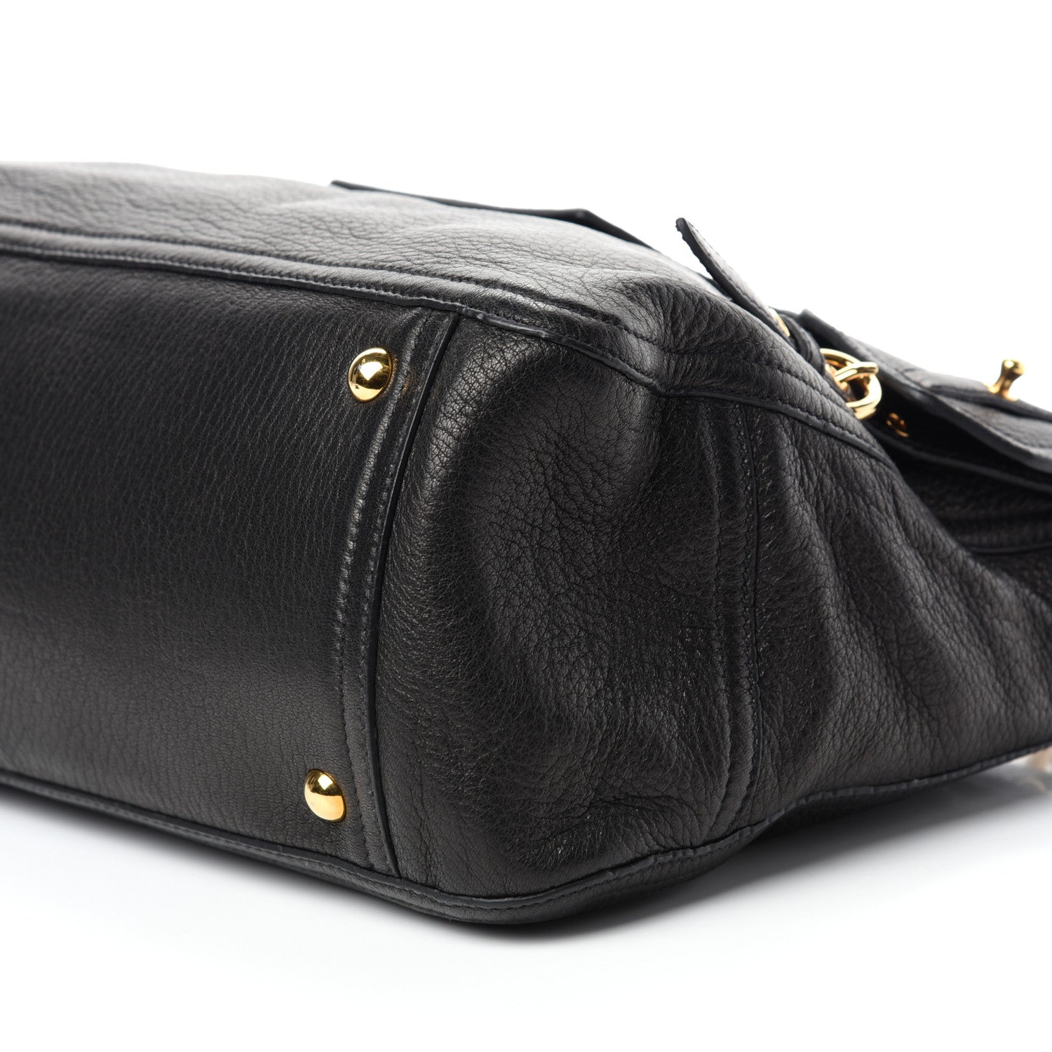 Miu Miu Cervo East-West Flap Satchel Black 7 of 10