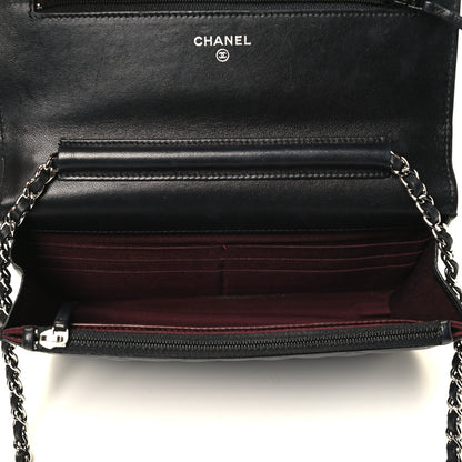 Chanel Lambskin Quilted Wallet On Chain WOC Black 4 of 4