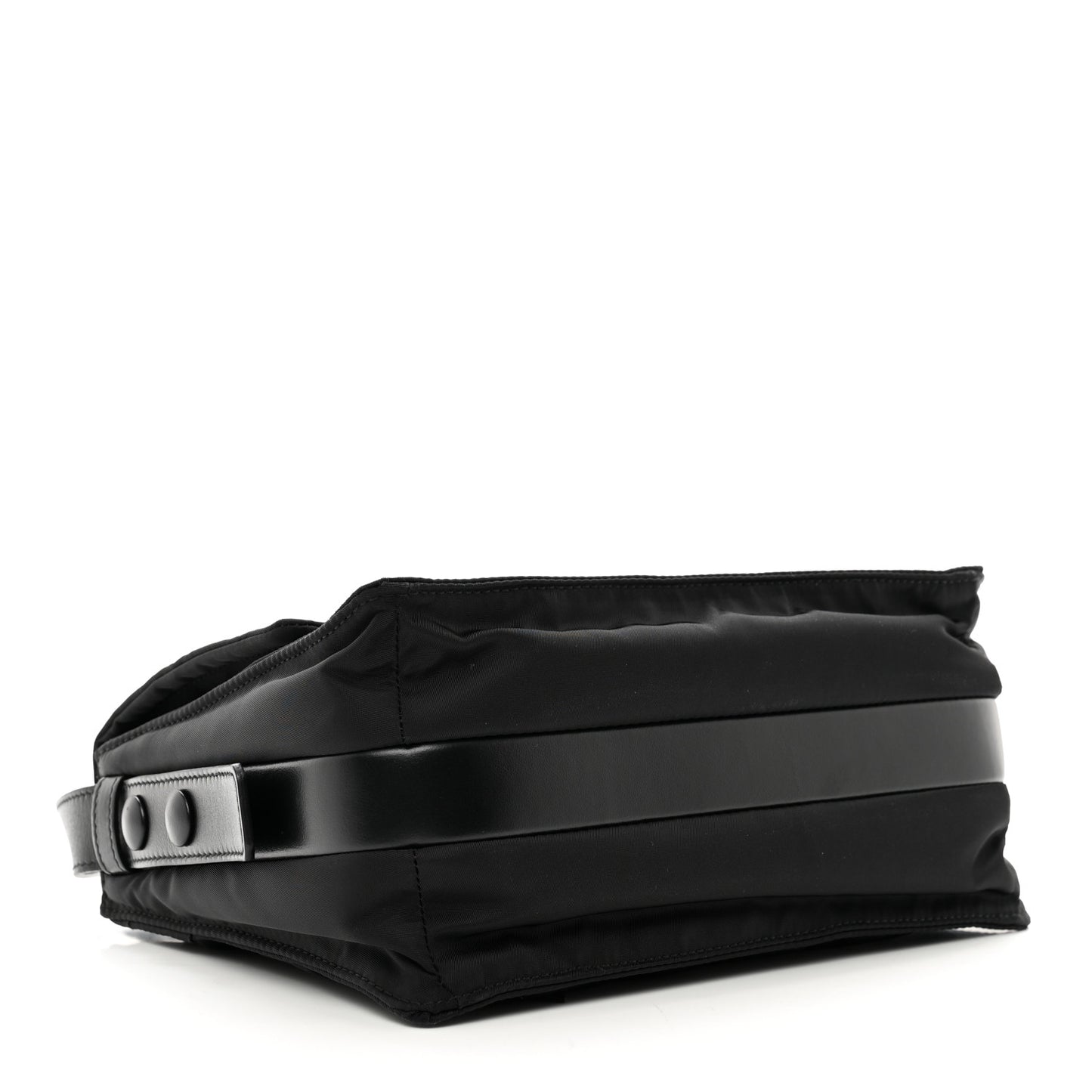 Re-Nylon Vitello Padded Small Flap Shoulder Bag Black