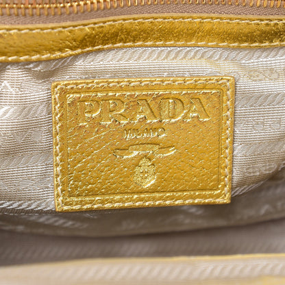 Prada Paglia Cinghiale Frame Tote Naturale Oro 6 of 8
