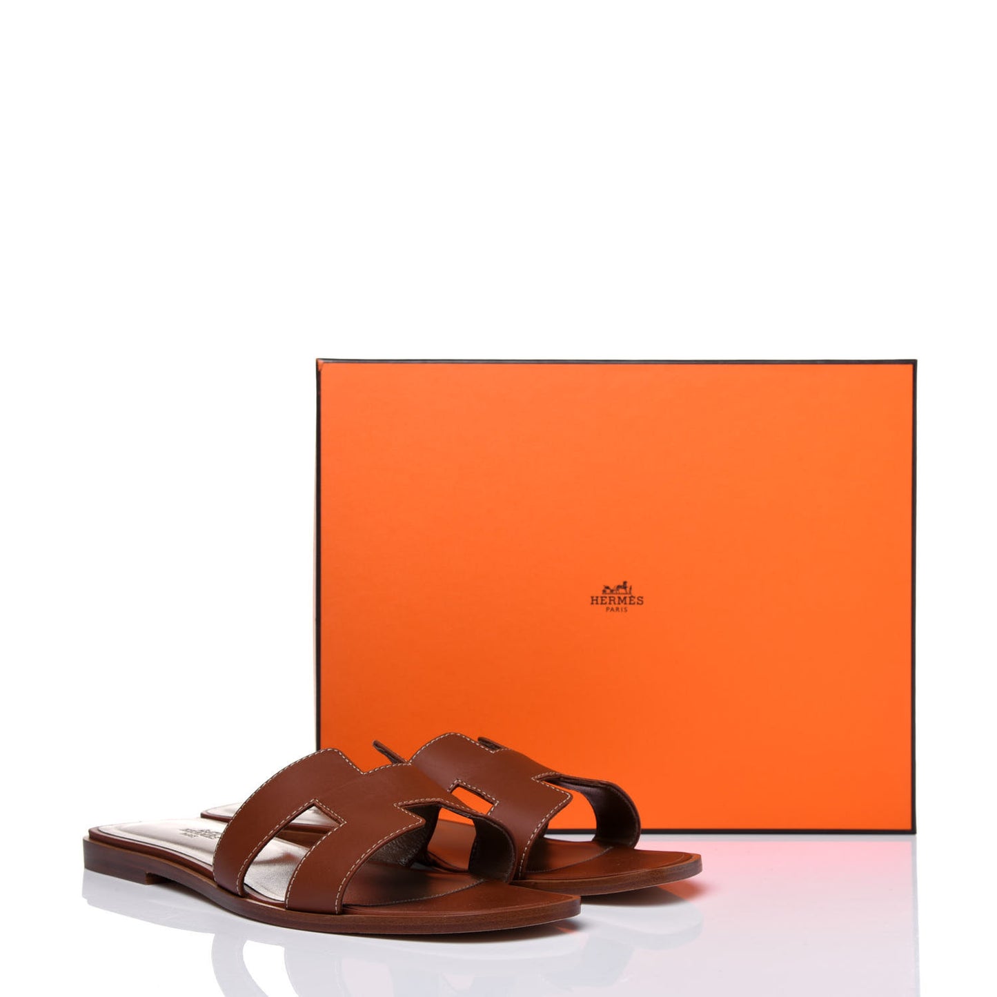 Box Calfskin Oran Sandals 40 Gold
