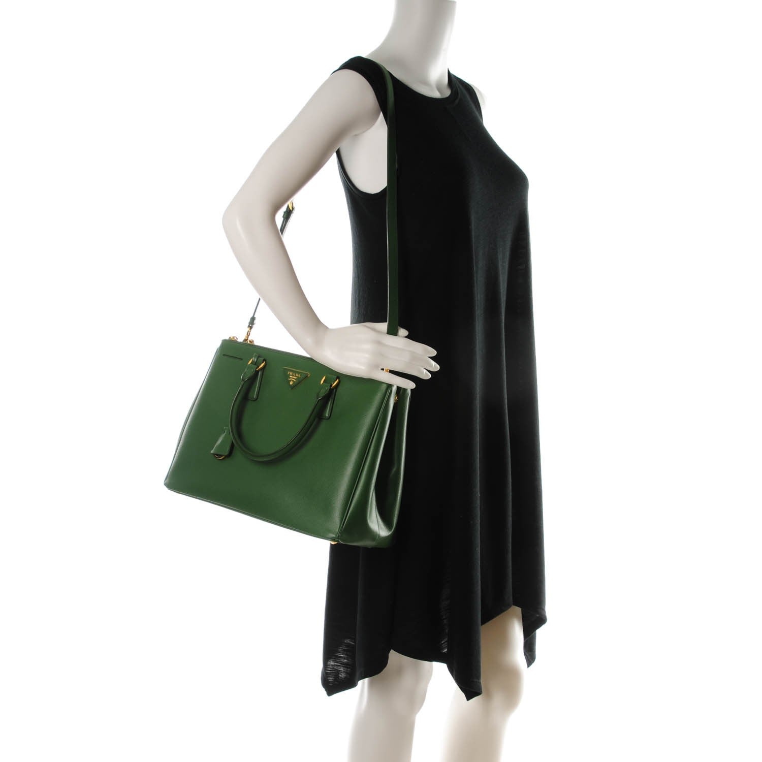 Prada Saffiano Medium Galleria Double Zip Tote Larice 2 of 8