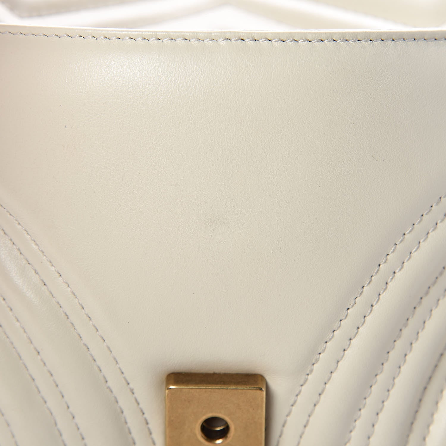 Gucci Calfskin Matelasse Small GG Marmont Shoulder Bag White 9 of 13