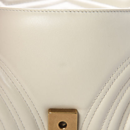 Gucci Calfskin Matelasse Small GG Marmont Shoulder Bag White 9 of 13