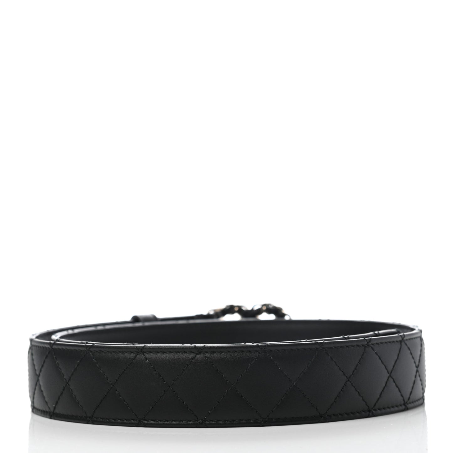 Calfskin Quilted CC Chain Belt 80 Black