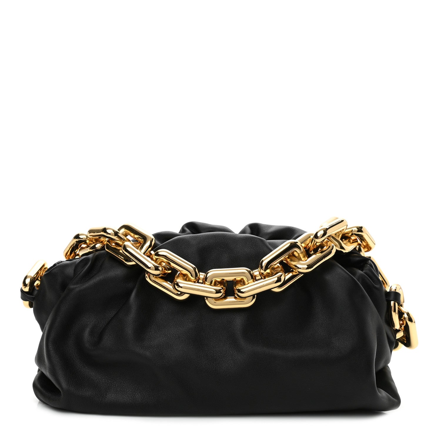 Bottega Veneta Calfskin The Pouch Chain Black 1 of 11