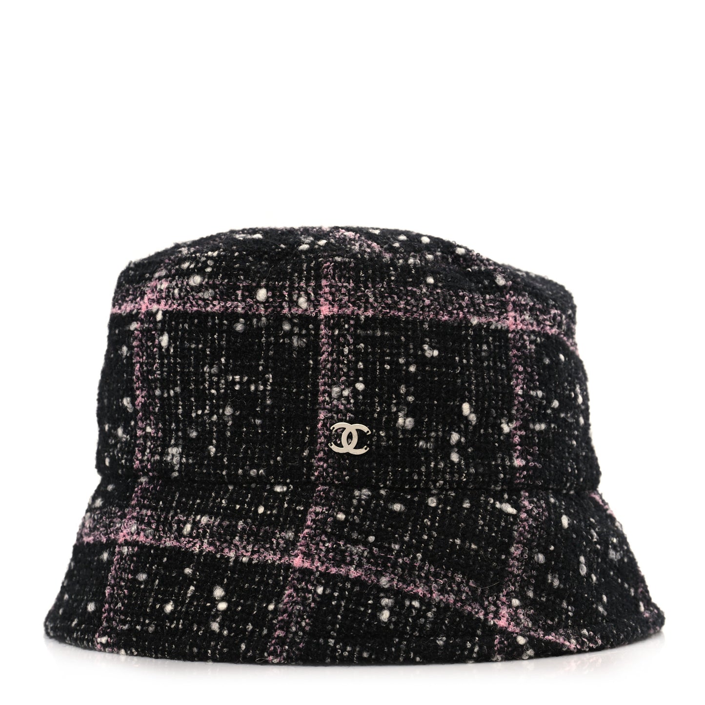 Tweed Bucket Hat M Black Pink