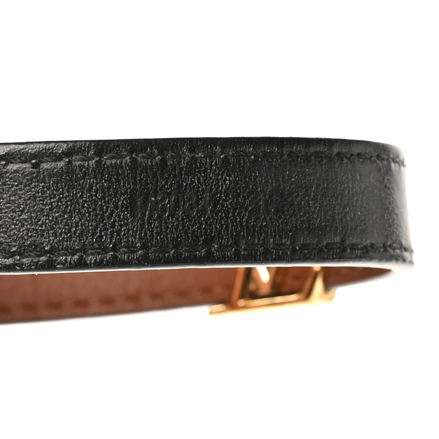 Calfskin LV Iconic Bracelet 19 Tan