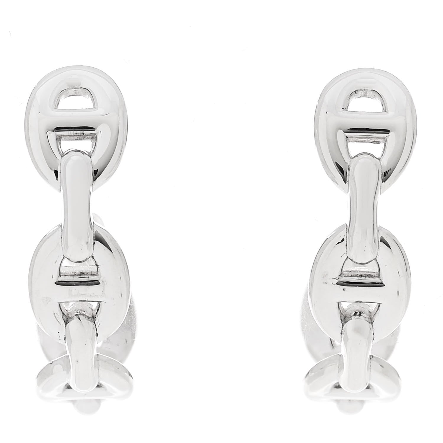 Hermes Sterling Silver Chaine D'Ancre Enchainee Climber Earrings 1 of 5
