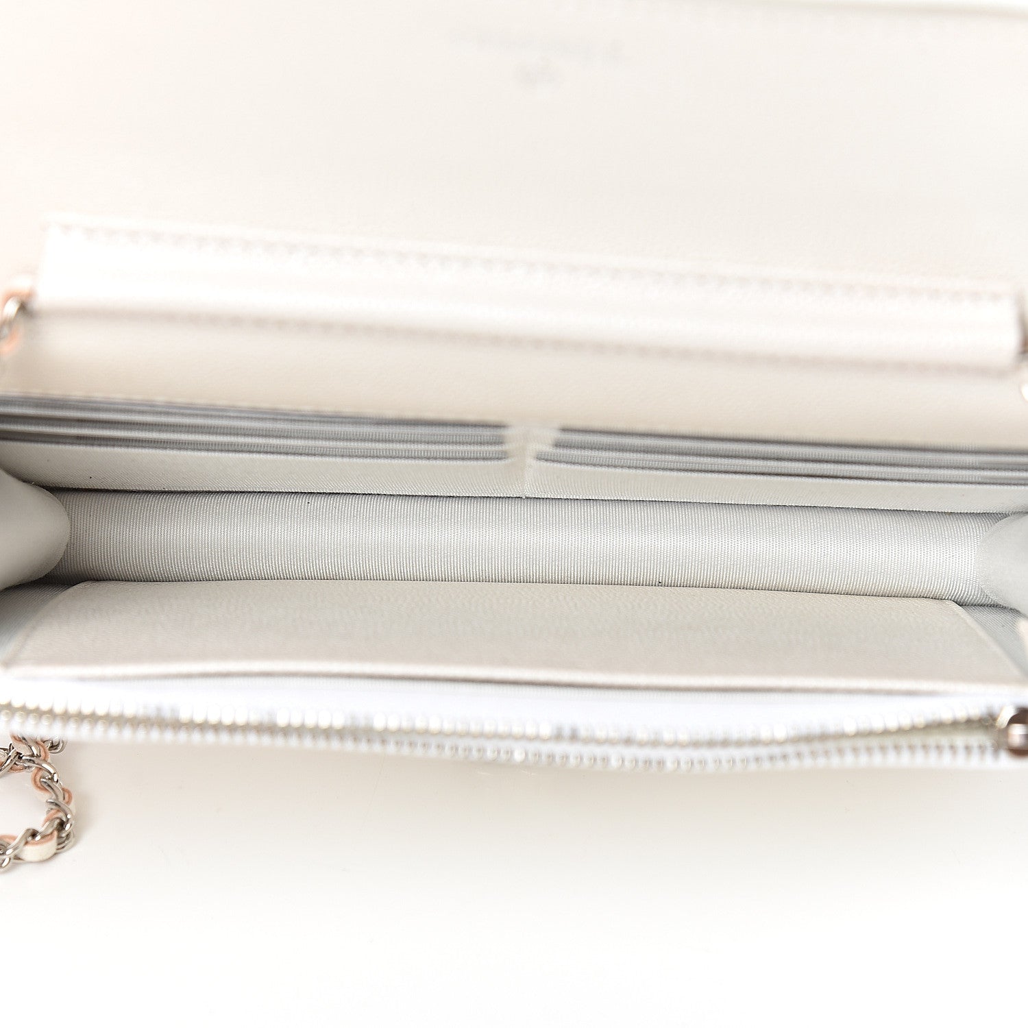 Chanel Caviar Quilted Golden Class Wallet On Chain WOC White 4 of 11