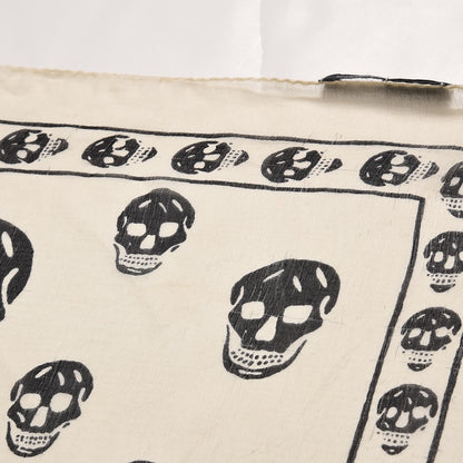 Alexander McQueen Silk Chiffon Skull Scarf Ivory Black 5 of 12