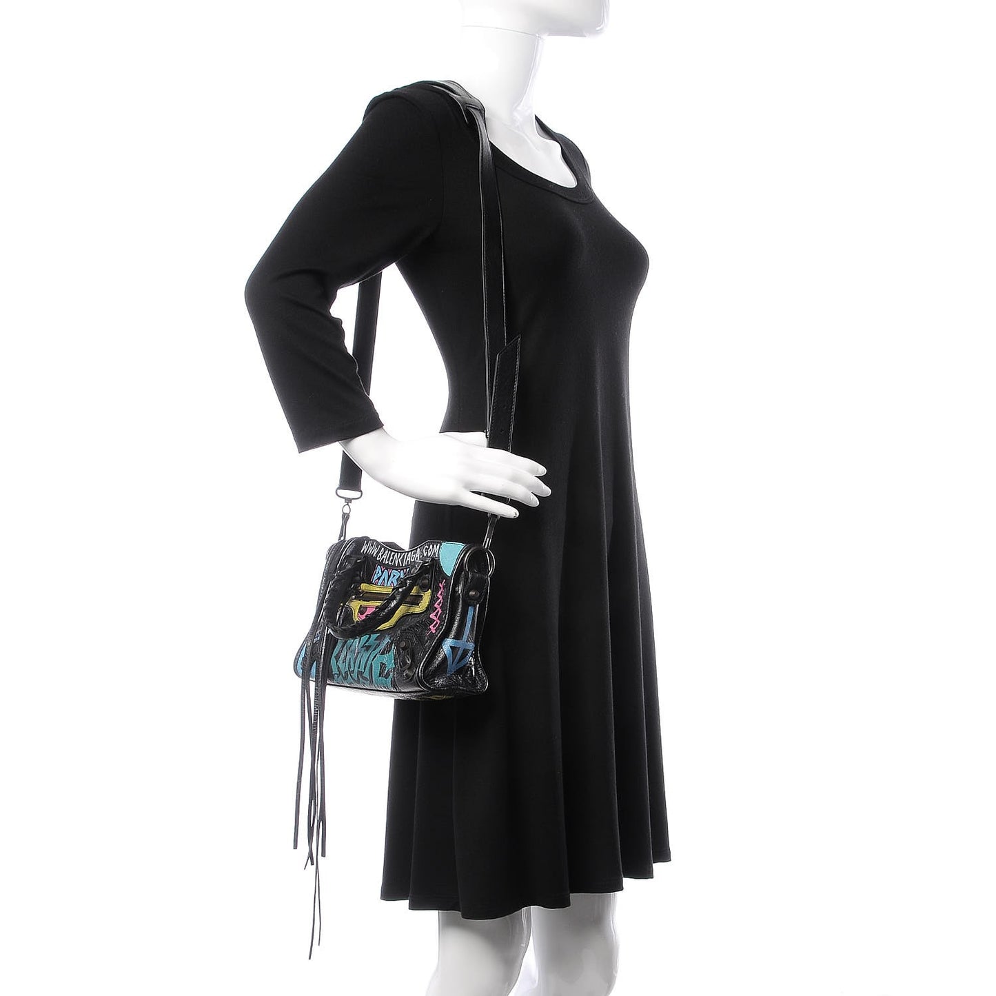 Agneau Arena Graffiti All Over Classic Hardware Mini City Black Multicolor